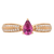 14K Yellow Gold Pear Shape Pink Sapphire & Diamond Peekabo Ring