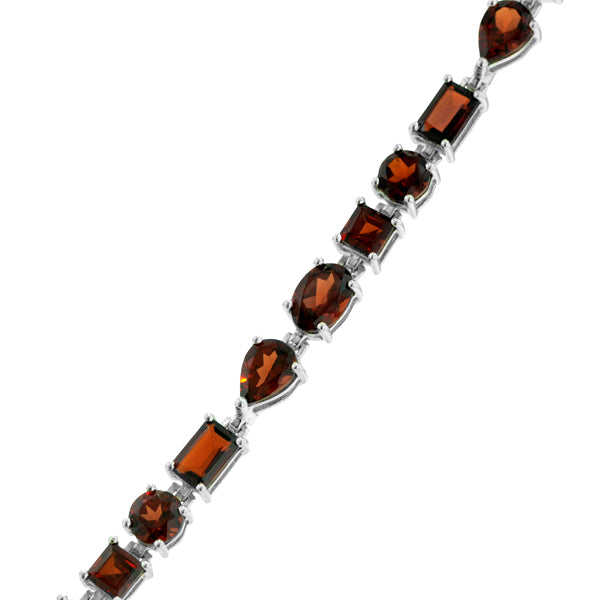 Sterling Silver Garnet 17.12CTW Bracelet