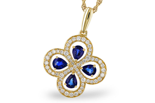 14K YG .68CTW SAPPHIRE .28CTW