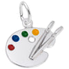 Sterling Silver Enameled Artist Palette Charm