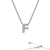 Sterling Silver Initial "F" CZ Block Necklace