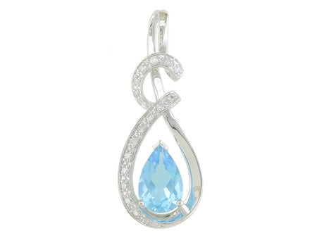 14K WG 1.46CT PEAR BLUE TOPAZ