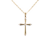 14kt Yellow Gold .10ctw Diamond Cross Necklace