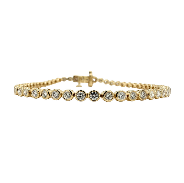 14kt Yellow Gold 2ctw Bezel Tennis Bracelet 7.25in