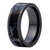 8MM Men's Pietersite Black Ceramic Inlay Ring- Size 10