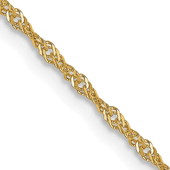 18" Leslie's 14K Yellow Gold 1mm Singapore Chain.
