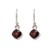 Sterling Silver Garnet Dangle Earirngs.