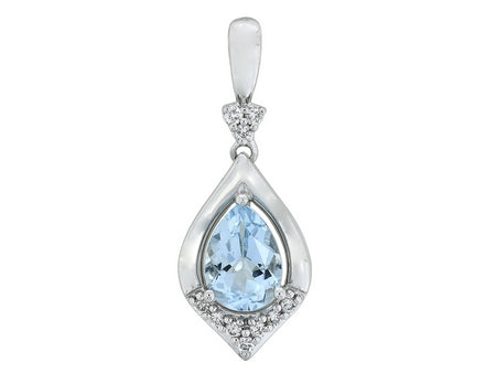 14K WG .66CT PEAR AQUAMARINE .