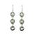Sterling Sliver 3 Round Prasiolite Dangle Earrings.