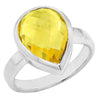 Sterling Silver 5.46CT Golden Citrine Bezel Set Ring