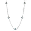 Sterling Silver Tahitian Pearl Paperclip Necklace