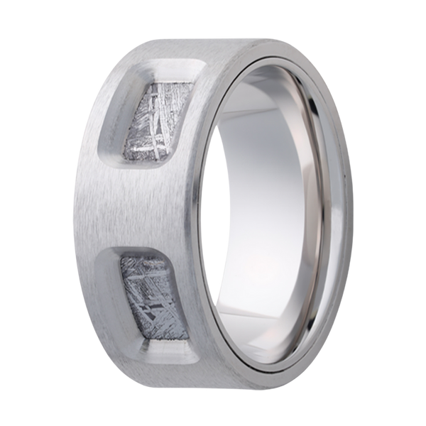 Men's Cobalt Ring with Meteorite Cutouts - Size 10