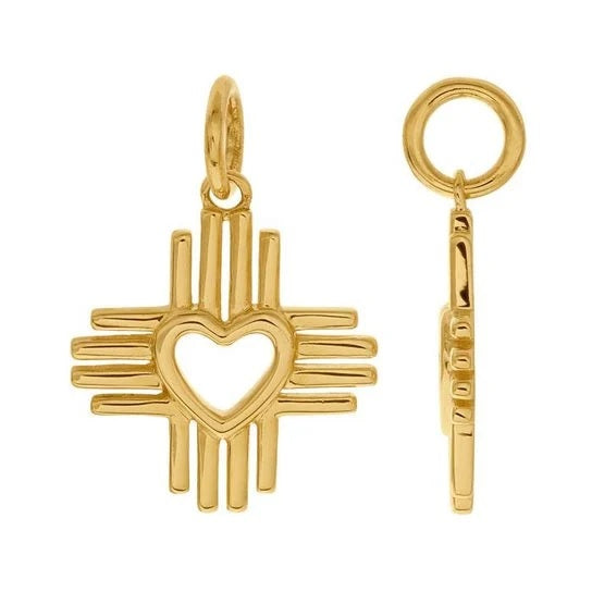 14KT Yellow Gold Heart Zia Pendant.