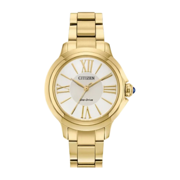 Citizen Eco Drive L Ceci Goldtone Watch White Dial EM1162-52A