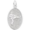 Sterling Silver Martial Arts Oval Disc Charm
