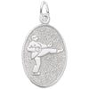 Sterling Silver Martial Arts Oval Disc Charm