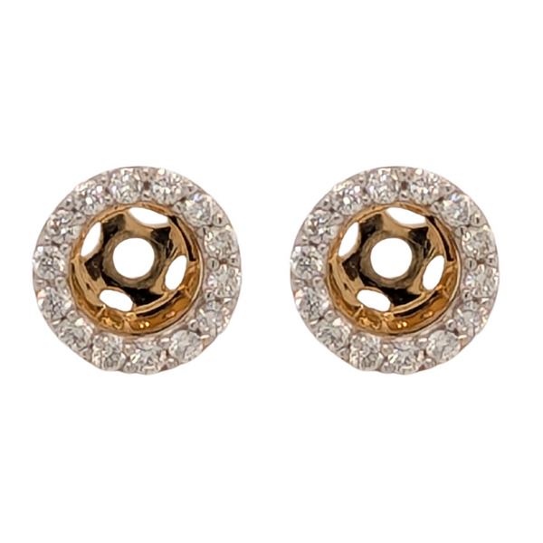 14K Gold 1/6CTW Diamond Halo Earring Jackets