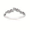 14kt White Gold .10ctw I I1 Milgrain Scroll Band