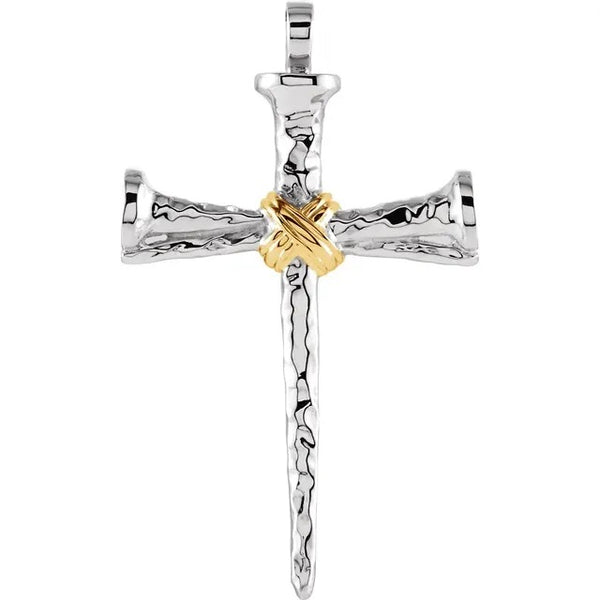 STERLING 14K YG CROSS PENDANT