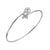 Sterling Silver Freshwater Pearl & Diamond Bangle Bracelet.