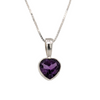 Sterling Silver Amethyst Heart Birthstone Necklace