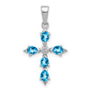 STERLING SWISS BLUE TOPAZ CROS