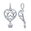 Sterling Silver Heart Shape Hot Air Balloon Necklace 18"