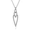 Sterling Silver Bujukan Beads and White Sapphire Pendant Drop Necklace