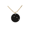 Zirconium Aries Zodiac Lab Grown Diamond Disc Necklace with Gold Filled Chain