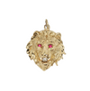 VINTAGE 14KY LION RUBY/DIA PENDANT
