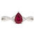 14K White Gold Pear Shape Ruby & Diamond Ring