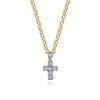 14K Two Tone Gold Chain With Cross Pendant