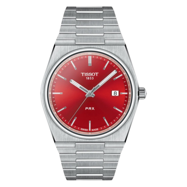 Tissot PRX Quartz 40MM Red Dial Watch.