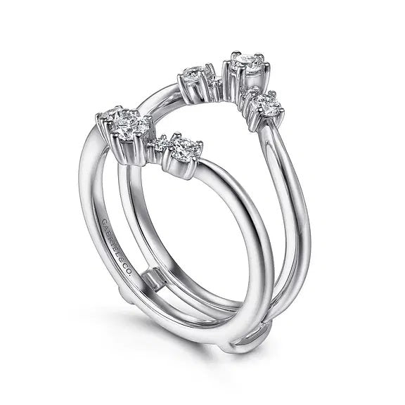 14K White Gold Diamond Accent .48CTW Ring Guard.