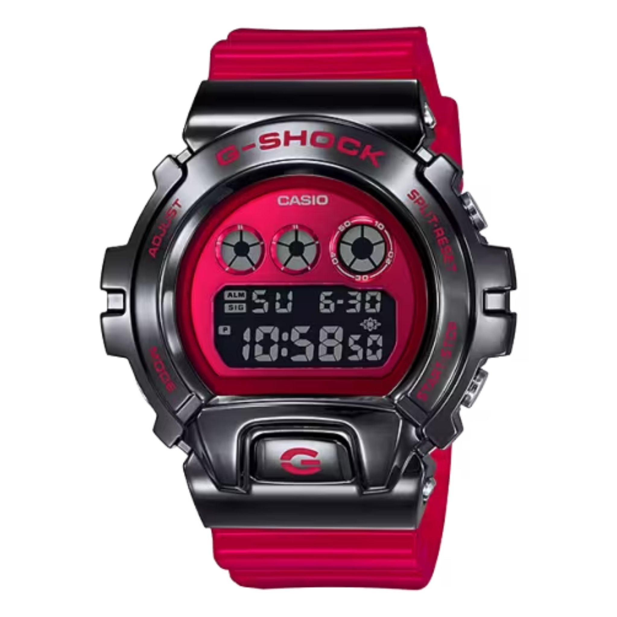 Casio G-Shock Classic 3-Eye Steel Watch with Red Strap GM6900B-4