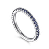 14K White Gold .61CTW Blue Sapphire Prong Set Ring