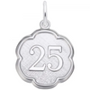 Sterling Silver Scalloped 25 Disc Charm