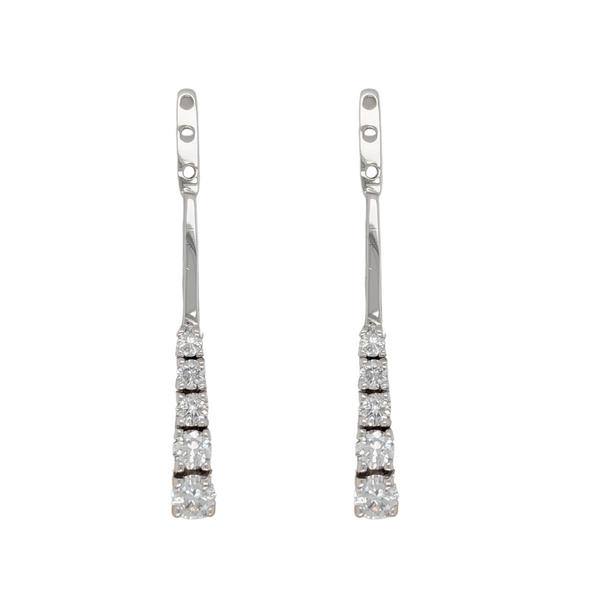 Estate: 18K White Gold Diamond Drop Earring Jackets.