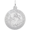 Sterling Silver St. Christopher Disc Charm.