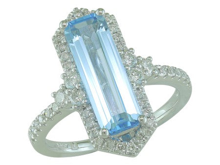 14K WG 3.07CT BLUE TOPAZ .50CT