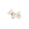 Estate 18kt Yellow Gold Mother Of Pearl Scottie Dog Brooch