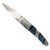Santa Fe Stonework Copper & Brass Damascus Fossilized Mammoth Tusk Blue Pocket Knife