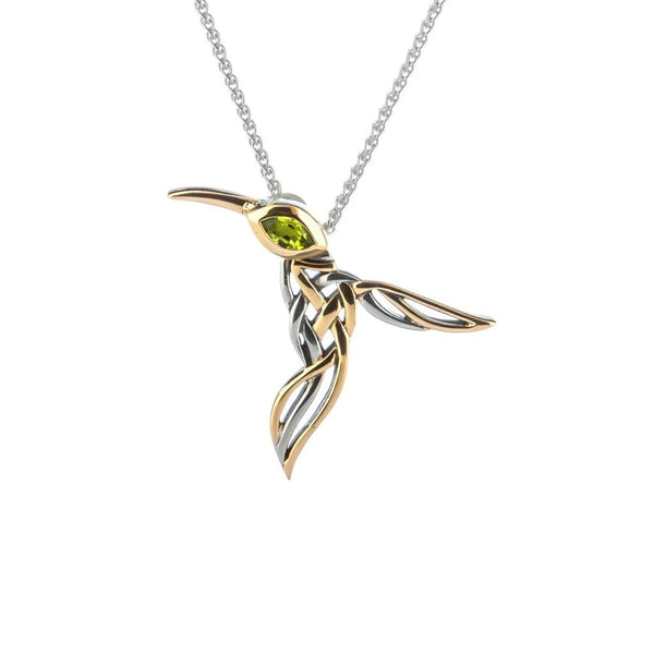STERLING 10K YG PERIDOT HUMMIN