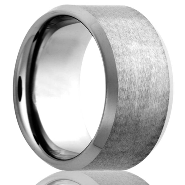Cobalt Men's 7MM Bevel Edge Satin Center Ring - Size 11.5.