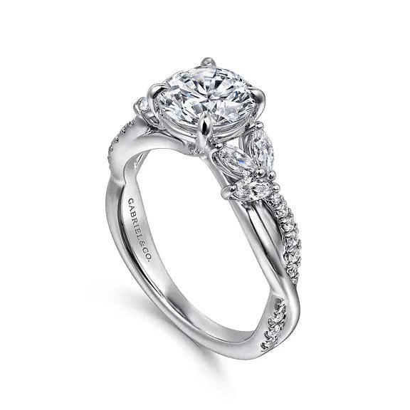 14K White Gold Deisha Marquise Accent Diamond Semi-Mount 1.5CT Center Ring S2086948