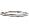14kt White Gold 1ctw Diamond Wrap Around Flex Bangle.