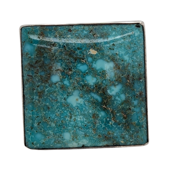Sterling Silver Square Adjustable Turquoise Ring