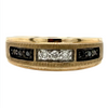 10kt Yellow Gold 1/4ctw Black and White Diamond Gents Band