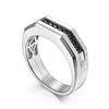 Sterling Silver Black Spinel Men's Band