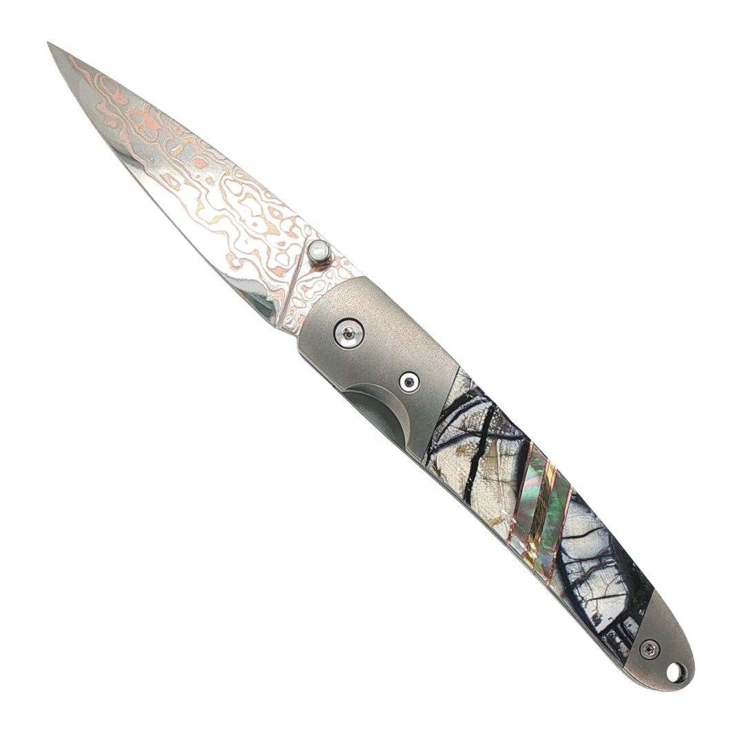 Santa Fe Stonework Copper & Brass White Mammoth Pocket Knife
